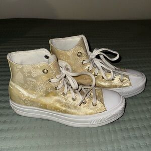 Converse Chuck Taylor All Star Lift Converse Platform Golden Butterfly Sz 9 VGUC